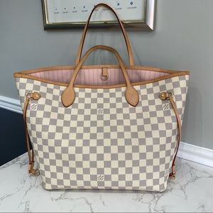LOUIS VUITTON Damier Azur Neverfull MM Bag